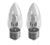 Duracell E27 28W Candle Eco Halogen Dimmable ES Edison Screw Cap Light Bulb, Equivalent to 36W, 370 Lumens (2 Bulbs)