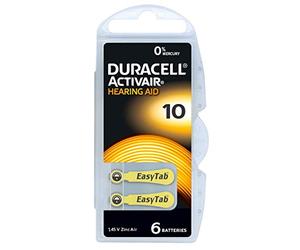 Duracell EasyTab HearingAid DA 10 No. 10 Hearing Aid Batteries Pack of 120