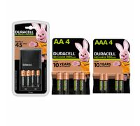 Duracell Fast Recharge Kit - 45 Minute Charger + AA & AAA Batteries