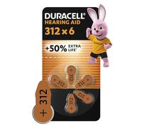 DURACELL Hearing Aids Batteries Size 312 (6 Pack) 1.45V, PR41