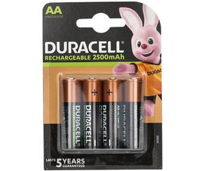 Duracell HR06 DX1500 Recharge Ultra NiMH AA Rechargeable Batteries 2500mAh x4