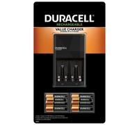 Duracell Ion Speed 1000 Battery Charger for AA and AAA Batteries, Includes 4 AA and 2 AAA Rechargeable Pre-Charged Batteries for Home and Business Devices