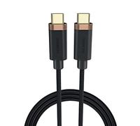 Duracell Long 2m Black Super Fast USB-C to USB-C Toughened Braided Cable - Compatible with most devices that have a USB-C port