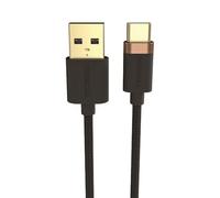 Duracell Long 2m Black USB-A to USB-C Toughened Braided Cable - Compatible with most devices that have a USB-C port