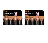 Duracell MN1300 Plus Power Alkaline D Size Batteries (Pack of 8)