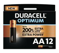 Duracell Optimum Alkaline AA Batteries - Pack of 12