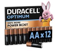 DURACELL Optimum AA Batteries (12 Pack) - Alkaline