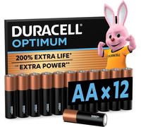 Duracell Optimum AA Batteries (12 Pack) - Alkaline Batteries 1.5V - up to 200% E
