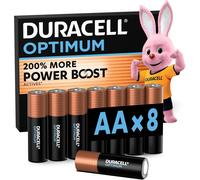 DURACELL Optimum AA Batteries (8 Pack) - Alkaline Batteries 1.5V - 200% More Pow
