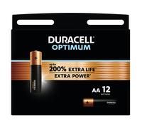 Duracell Optimum Alkaline AA Batteries - Pack of 12