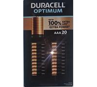 Duracell Optimum AAA 1.5V LR03 Alkaline Batteries - Pack of 20