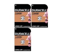 DURACELL Pack of 3 Blister Packs of 1 Lithium Button Cell "Electronics" CR 2430 3 Volt