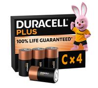 Duracell S18712 C Cell Plus Power +100% Batteries (Pack 4)