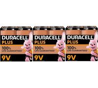 Duracell Plus 9V Alkaline Batteries 12 Pack MN1604 6LR61 Long Lasting