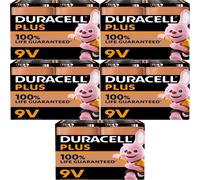 Duracell Plus 9V Alkaline Batteries MN1604 6LR61 Long Lasting Power