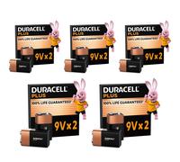 Duracell Plus 9V Alkaline Batteries MN1604 6LR61 Long Lasting Power