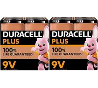 Duracell Plus 9V Alkaline Batteries MN1604 6LR61 Long Lasting Power