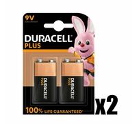Duracell Plus 9V Battery Alkaline 100% Life Pack of 2 5011416 DU14226