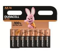 DURACELL PLUS POWER 100 ALKALINE BATTERY AA LR6 16 UNIT