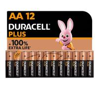 Duracell Plus AA Alkaline Batteries - 12 Pack, 1.5V LR6 MN1500, Up to 100% Extra Life for Everyday Devices