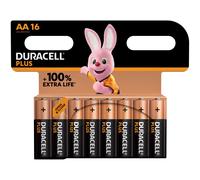 DURACELL PLUS POWER 100 ALKALINE BATTERY AA LR6 16 UNIT