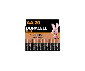 Duracell Plus AA Alkaline Batteries [Pack of 20], 1,5V LR6 MN1500