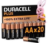 Duracell plus AA Batteries (20 Pack) - Alkaline 1.5V - up to 100% Extra Life - R