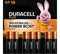 Duracell AA Plus Alkaline 150% Extra Life Power Boost 1.5V 10 Pack