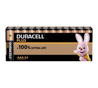 Duracell Plus AAA Batteries (24 Pack) - Alkaline 1.5V - Up To 100% Extra Life - Reliability For Everyday Devices - 0% Plastic Packaging - 10-Year Storage - LR03 MN2400 [Amazon exclusive]