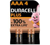 Duracell Plus MN2400B4 AAA Alkaline Batteries - Pack of 4