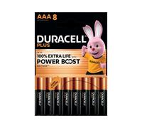 Duracell Plus AAA Batteries (8 Pack) - Alkaline 1.5V - Up To 100% Extra Life - Reliability For Everyday Devices - 0% Plastic Packaging - 10-Year Storage - LR03 MN2400