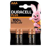 Duracell Plus Alkaline AAA Batteries - Pack of 4