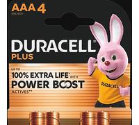 Duracell Plus Power AAA LR03 MN2400 Alkaline Batteries with Power Boost Actives | 4 Pack