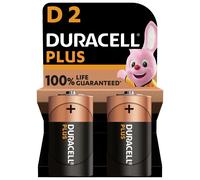 Duracell Plus Alkaline D Batteries - Pack of 2