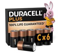 Duracell +100% Plus Power C LR14 MN1400 Alkaline Batteries | 6 Pack
