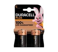 Duracell Plus C Battery Alkaline 100% Life (Pack Of 2)
