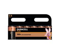 Duracell Plus C Battery Alkaline 100% Life Portable Reliable (Pack of 6) 5009814