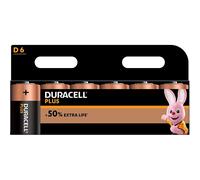 Duracell Plus D Alkaline Batteries [Pack of 6], 1,5 Volts LR20 MN1300