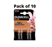 Duracell Plus MN2400+ AAA Alkaline Batteries 4 Per Card- Box of 10