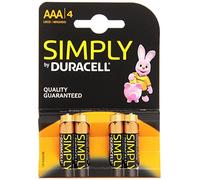 'Simply' Duracell Alkaline Battery Micro AAA, Blister pack of 4