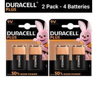 DURACELL PLUS POWER 9V SMOKE ALARM BATTERIES 6LR61 MN1604 ALKALINE BATTERIES