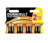 Duracell Plus Power AA Battery MN1500 / LR6 6+2 Pack