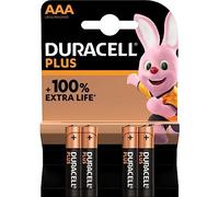 Duracell Plus Alkaline AAA Batteries - Pack of 4