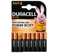 DURACELL Plus AAA Batteries (8 Pack) - Alkaline Batteries 1.5V - Up to 100% Extra Life with POWER BOOST Actives- Reliability For Everyday Devices - 0% Plastic Packaging - 10-Year Storage-MN2400