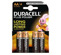 Duracell Plus Power Alkaline 1.5 V Batteries - Alkaline, Cylindrical, AA, Black, Gold, Blister)