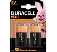 Duracell 9V Alkaline Batteries Plus Power MN1604 6LR61 9V 2 Pieces