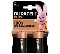 DURACELL Plus Power C Size Alkaline Batteries +100% Life - 2 Pack