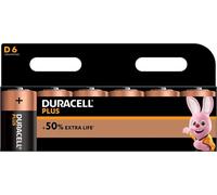 DURACELL Plus Power D Size Alkaline Batteries +100% Life - 6 Pack