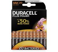 Duracell Plus Power Micro (AAA) Battery Alkaline Manganese 1.5 V Pack of 20