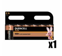 Duracell Plus C Battery Alkaline 100% Life Pack of 6 5009814 DU14191